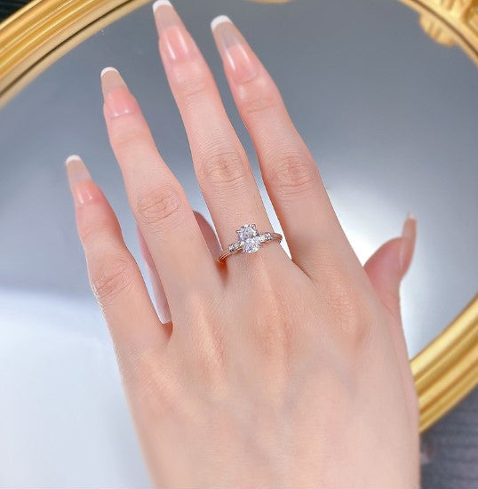Pear Cut Lab Diamond Sterling Ring