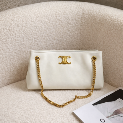 Celine Leather Chain Shoulder Bag