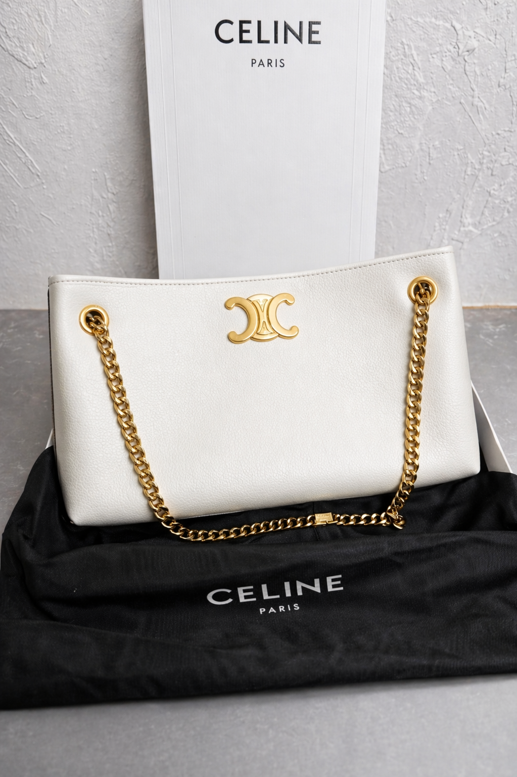 Celine Leather Chain Shoulder Bag
