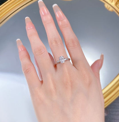 Pear Cut Lab Diamond Sterling Ring