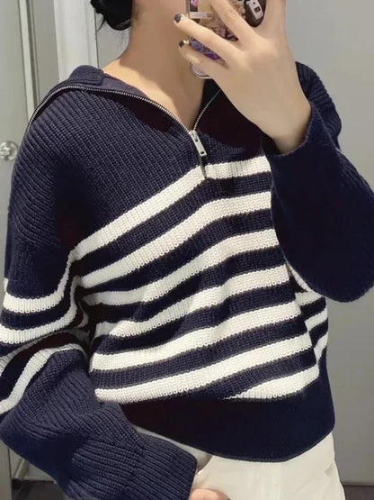 https://ae01.alicdn.com/kf/S6e01cf21e88b474e826fb80735a443c7O/Women-s-Turtleneck-Loose-Lapel-Striped-Knitwear-Women-Pulovers-New-Simplicity-Half-Zipper-Casual-Fashion-Women.jpg_640x640.jpg