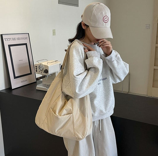 Nylon Soft Puffy Tote Cloud