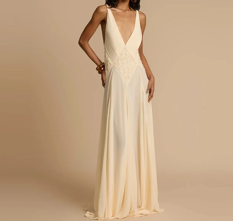 Fashion Stitching Lace Suspender Dress