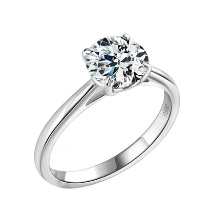 Minimalist Moissanite Sterling Silver Ring